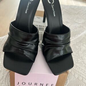 Journee Collection Black Strappy Heels